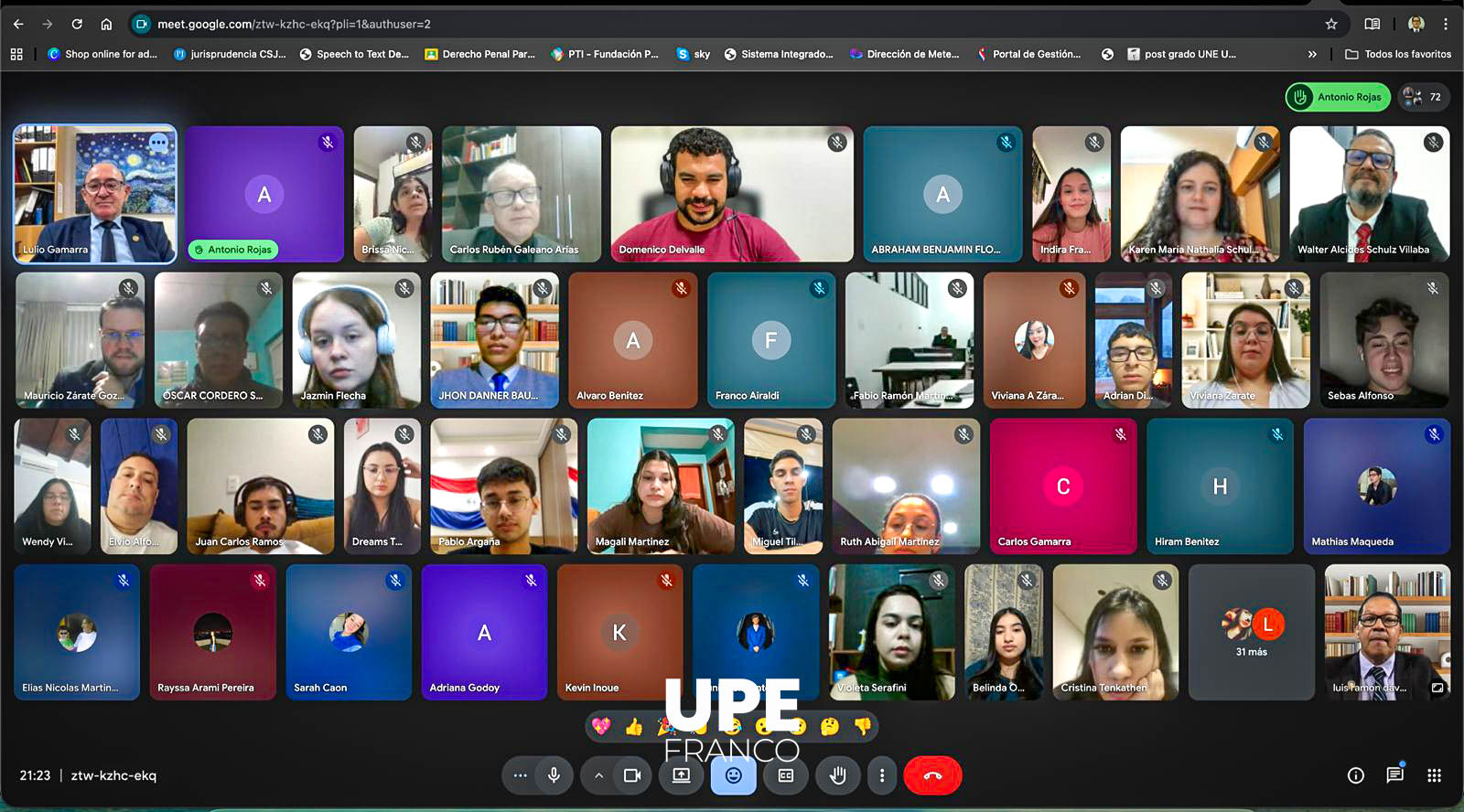 CLASE ESPEJO INTERNACIONAL: ​UPE - UC - UNIFRANZ